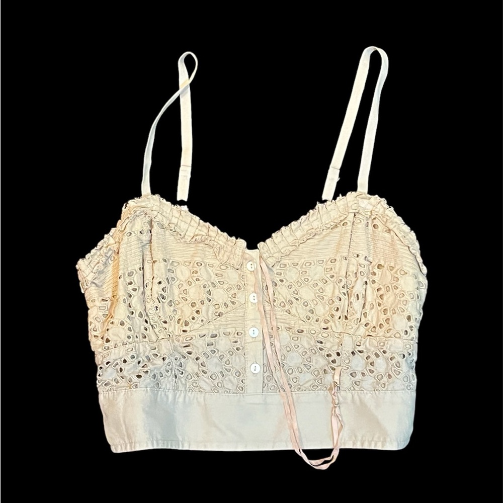 American Eagle Outfitters XS/S cream boho crop top
